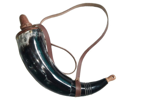 Muzzle-Loaders Powder Horn w/ Leather Strap - MZ1451 