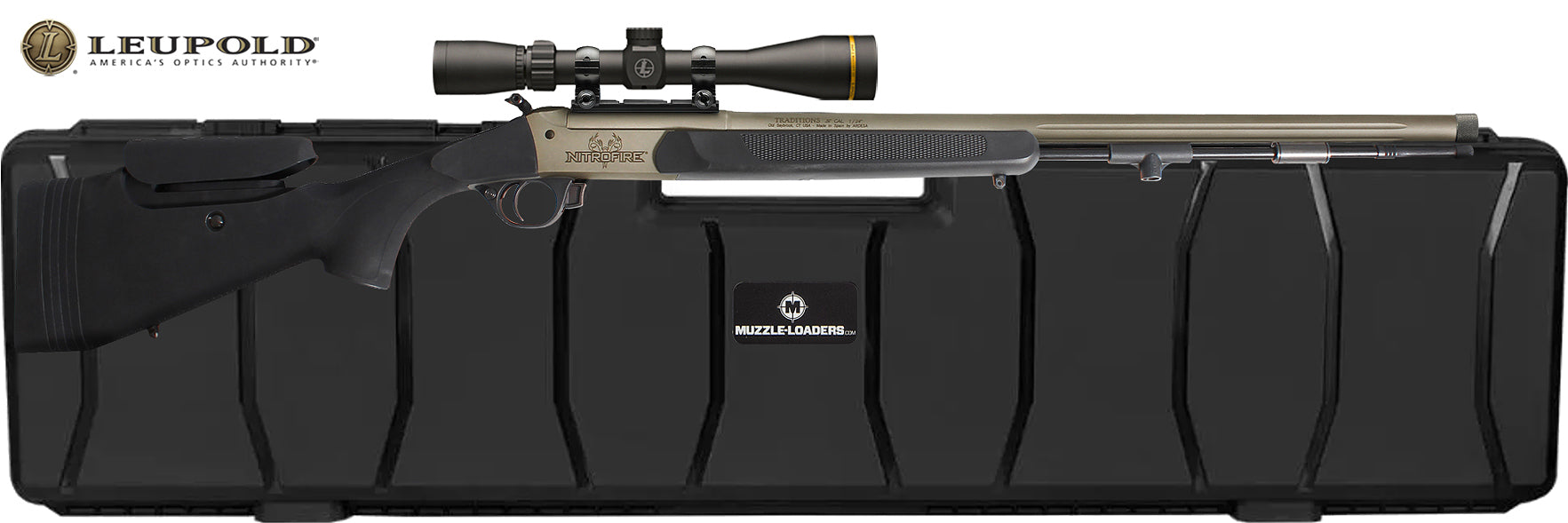 Traditions® NitroFire Pro Leupold Scope Combo - .50 Cal Black & Tungsten CeraKote™ - CR84660450BLCHC