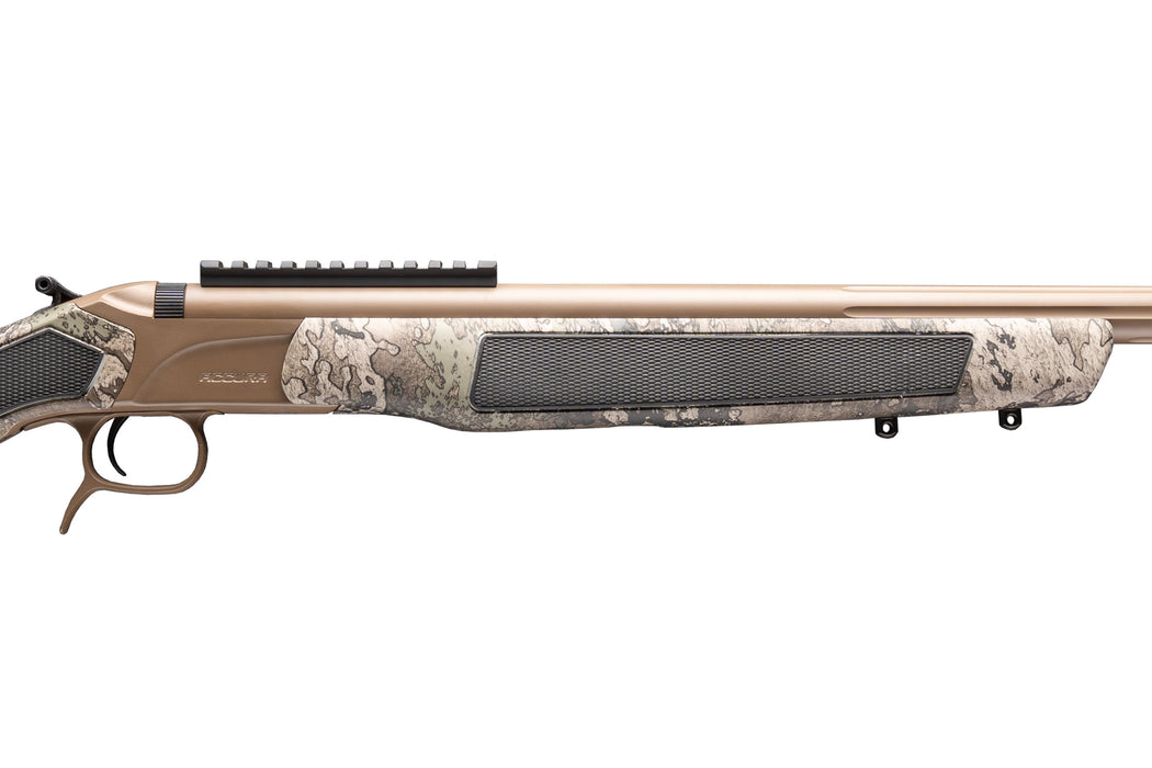 CVA Accura LR-X - .50 Caliber - True Timber Strata Camo - FDE Cerakote/Nitride Barrel Finish - Genesis Soft Case Combo - ForeStock - PR3209BFC