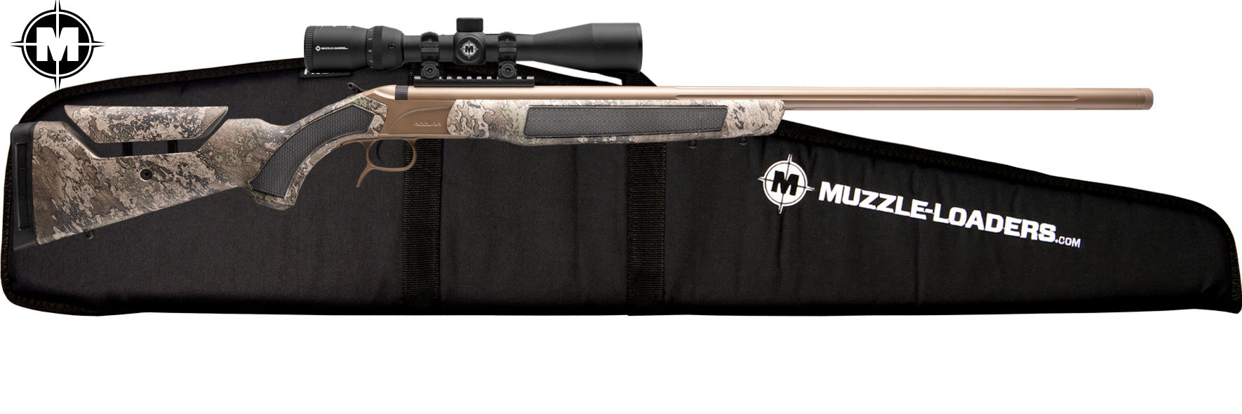 CVA Accura LR-X - .50 Caliber - True Timber Strata Camo - FDE Cerakote/Nitride Barrel Finish - Genesis Soft Case Combo - PR3209MZSC