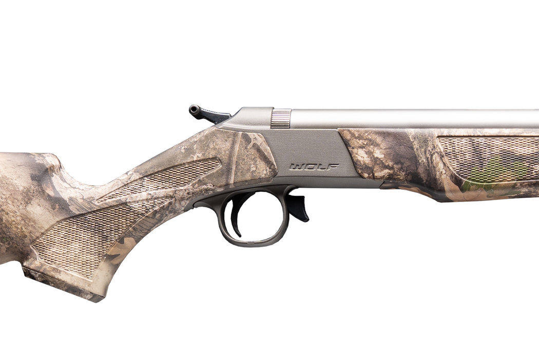 CVA Wolf - Stainless Steel & Realtree APX Camo - Williams Fiber Optic Sights - Break Action Design - PR2120S