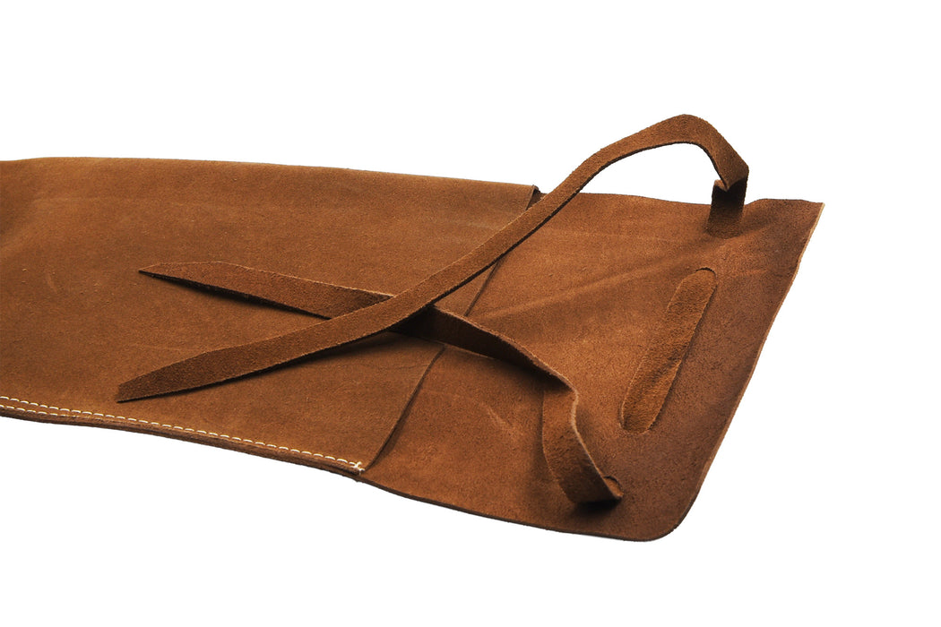 Muzzle-Loaders Black Powder 53" Leather Gun Sleeve with Fringe- Secure Draw String Opening - MZ1205