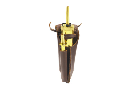Muzzle-Loaders.com Premium Leather Round Powder Flask w/Small and Large Flasks - 01-476