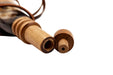 Muzzle-Loaders Powder Priming Horn - Leather Attachment Strap - Wooden Stopper and Nozzle - Wooden Butt Cap - MZ1233