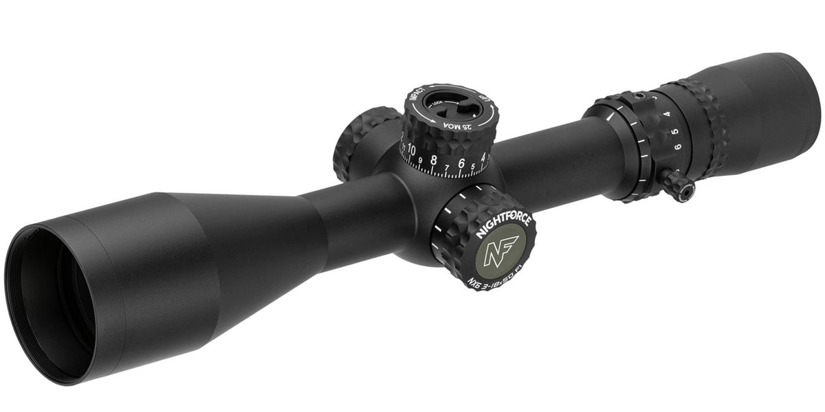 Nightforce® NX6 3-18x50mm F1 Scope - MOA-C or MOA-XT | Muzzle