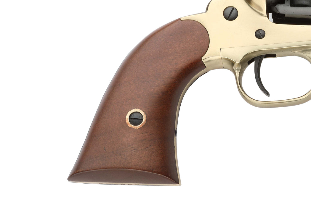 Pietta Model 1858 3" Barrel New Army Brass Frame - 44 Caliber Black Powder Revolver - Wlnut Grips - RGB44/3"