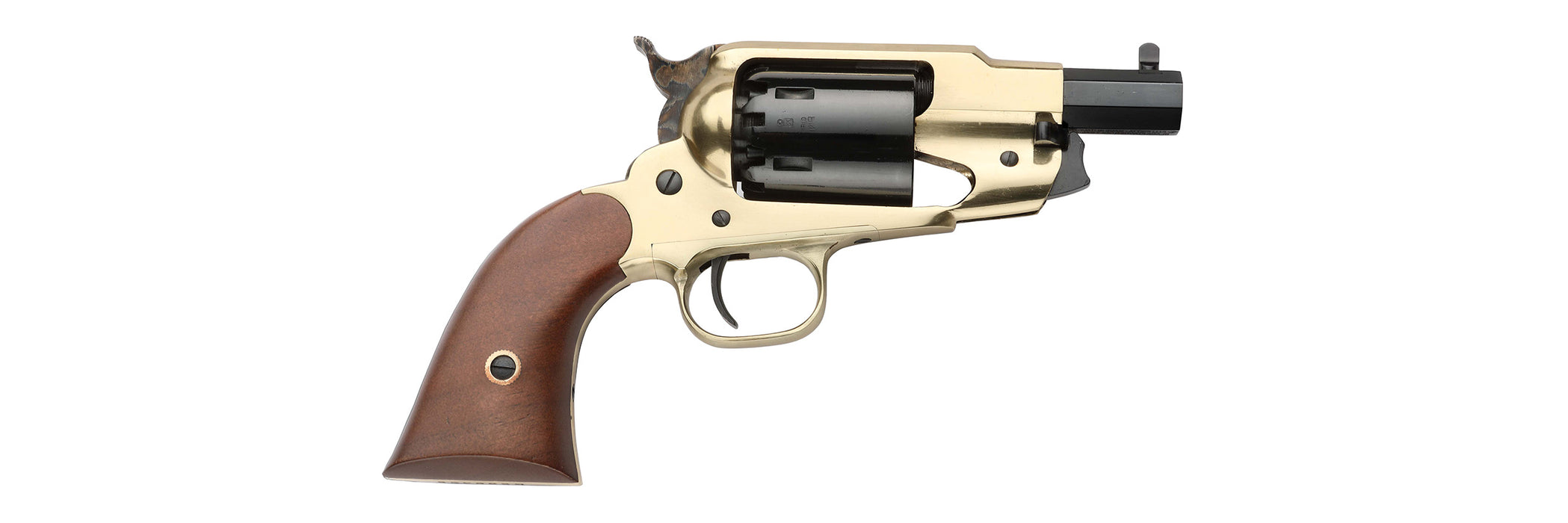Pietta Model 1858 3" Barrel New Army Brass Frame - 44 Caliber Black Powder Revolver - RGB44/3"