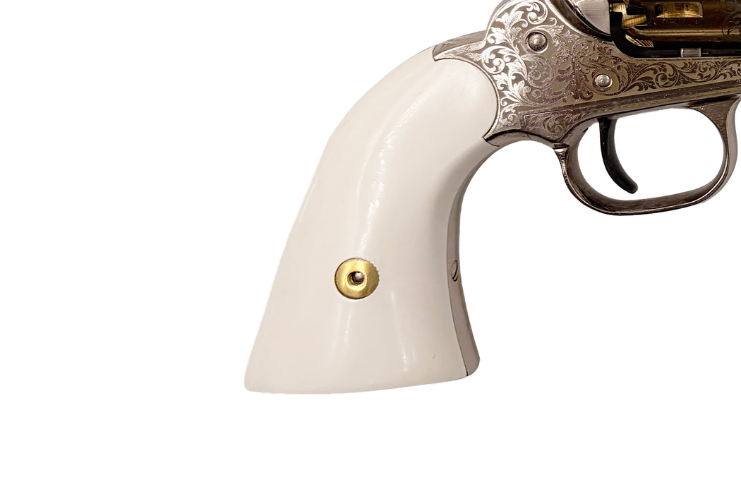 Pietta 1858 Single Action Black Powder Revolver Ivory White Grips - RGNI44/D/CS