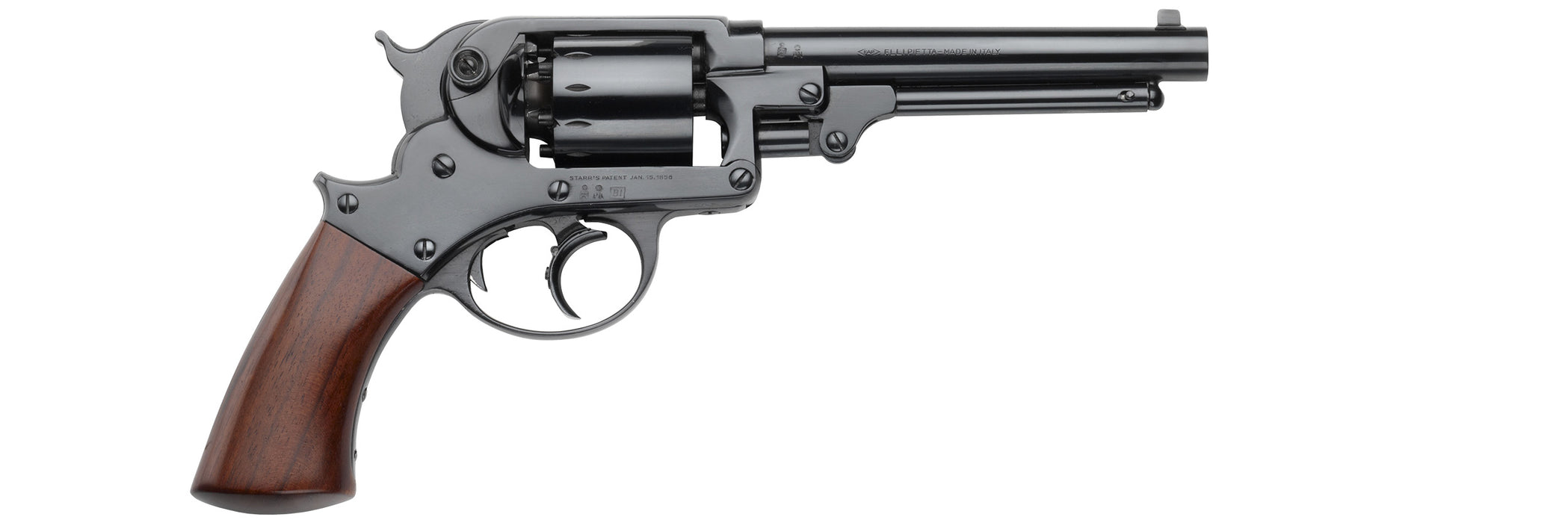 Pietta 1858 Double Action Black Powder Revolver - .44 Cal - Single Piece Walnut Grip - STARR44D