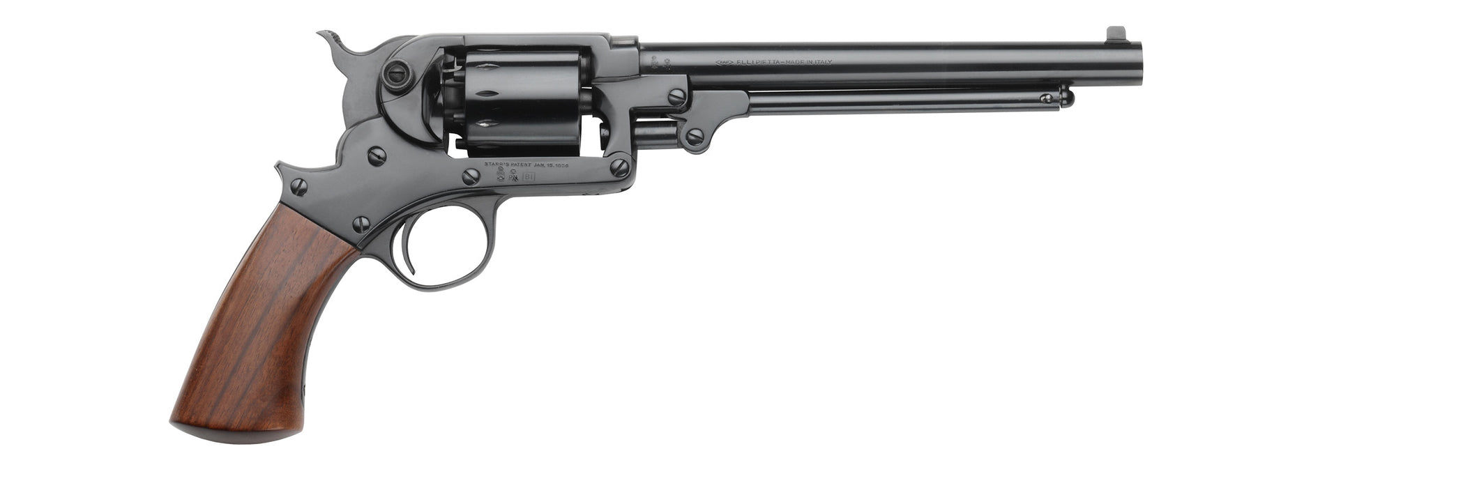 Pieta 1863 Single Action Black Powder Revolver - .44 Cal - Single Piece Walnut Grip - 6 inch Barrel - STARRS44