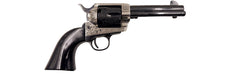 Pietta 1873 Single Action Nickel Engraved 44 Caliber Revolver with Black Polymer Grips - SA73-024/OSF/LE/VB