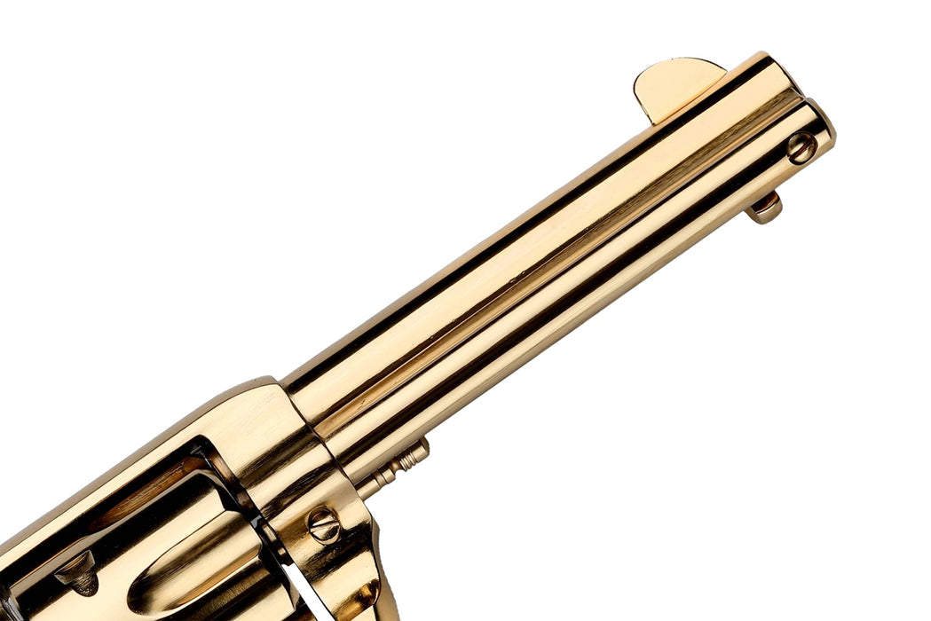 Pietta 1873 Single Action Black Powder Revolver 44 Caliber -  4 3/4" Barrel - Gold Plated - Black Painted Keeper w/Engraved Grips - Fixed Blade Sight - SA73-024/GD/VB/GKP