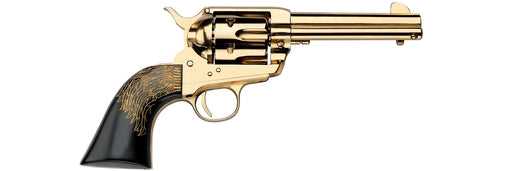 Pietta 1873 Single Action Black Powder Revolver - Gold Plated Black Painted Keeper w/Engraved Grip - .44 Caliber -  4 3/4" Barrel - SA73-024/GD/VB/GKP