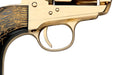 Pietta 1873 Single Action Black Powder Revolver 44 Caliber -  4 3/4" Barrel - Gold Plated - Black Painted Keeper w/Engraved Grips - Single Action Trigger - SA73-024/GD/VB/GKP