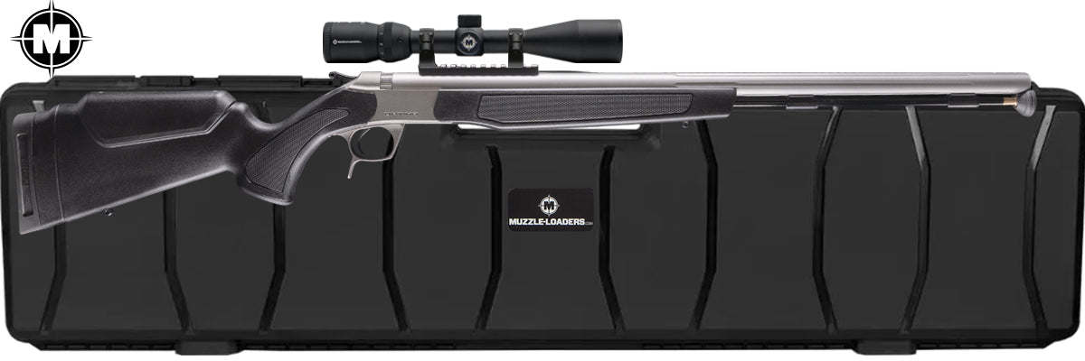 CVA Optima™ Stainless Steel & Black Scope Combo - .50 Cal 3-9x40mm Scope - PR2050SMZHC Hard Case