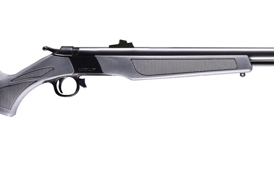 CVA® Wolf Muzzleloader Rifle .50 Cal - Blued Steel & Stealth Grey Stock - Fiber Optic Rear Sight - Breech Lever - PR2119