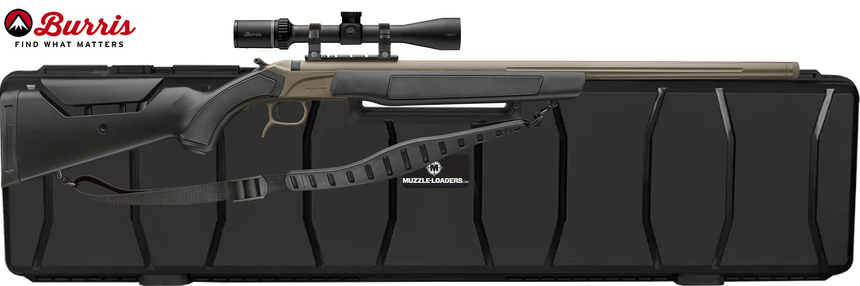 CVA™ Accura LR-X Burris™ Scope Package - VariFlame™ Ignition - .45 Cal 30" Barrel - Cerakote™ FDE Barrel w/ Black Stock 1:28 Twist - PR3210BFC