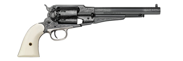 Pietta 1858 New Model Army Black Powder Revolver - Steel Frame - Laser Engraved - .44 Caliber - RGA44/LE/IG