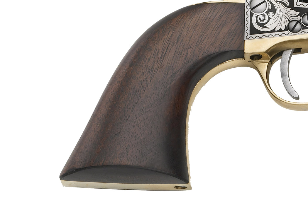 Pietta™ 1862 Dance Silver Engraved Black Powder Revolver - .44 Caliber w/ 8" Barrel - Walnut Grip - DAN44B/LE Grip