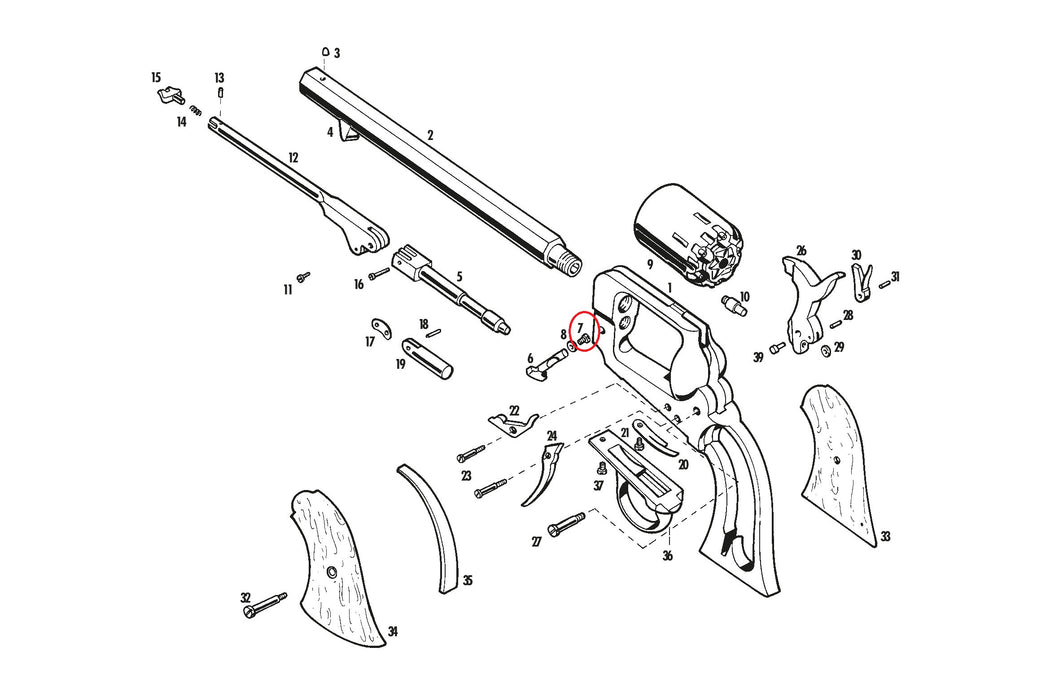 Pietta Cylinder Pin Locking Pin Screw 3912