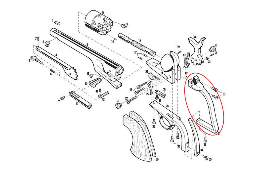 Backstrap Rifle Part Pietta Steel Backstrap | Part # A1544 | Muzzle-Loaders.com