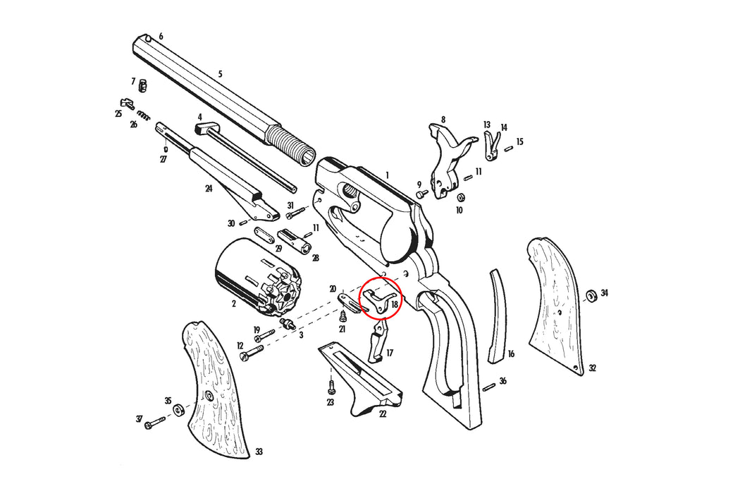 Revolver Alignment Pietta Cylinder Stop (Bolt) | Part # RP6021 | Muzzle-Loaders.com