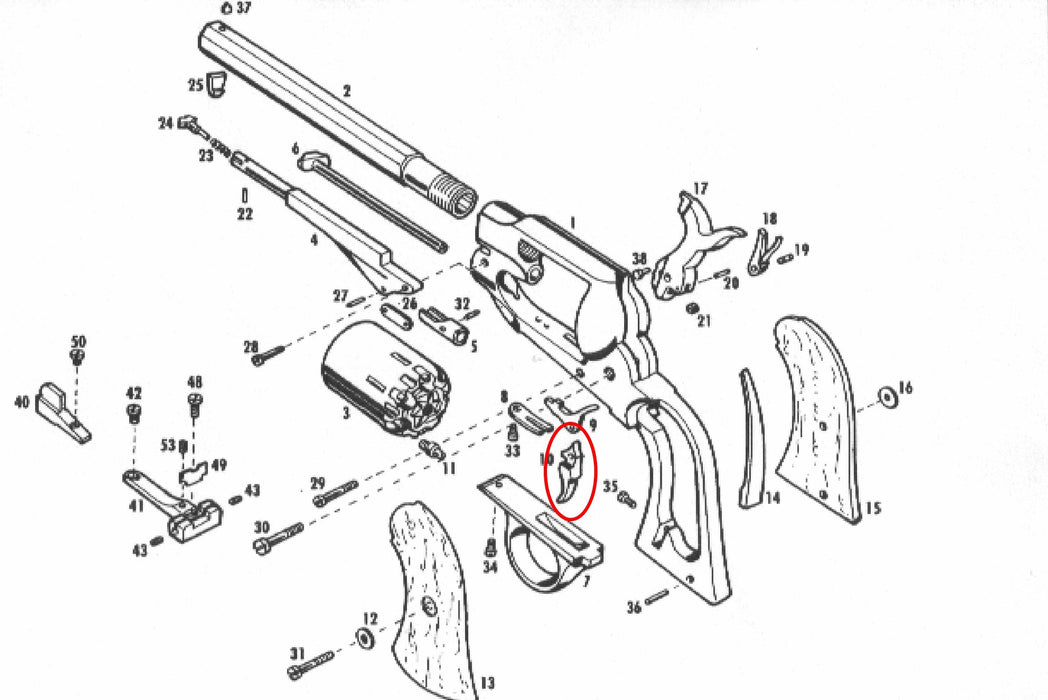Pietta-replacement-trigger-1858-NEW-MODEL-ARMY-NAVY-Stainless-437-IX
