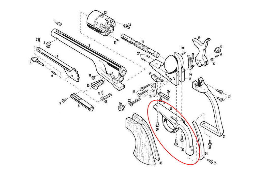 Pietta-replacement-trigger-guard-STEEL-FINISHED-FOR-CAS36-1860-ARMY-1861-NAVY-A1558