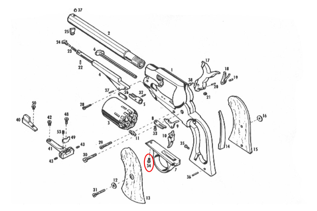 Pietta Triggerguard Screw - 1858 New Model Army & Navy - 3405/IX