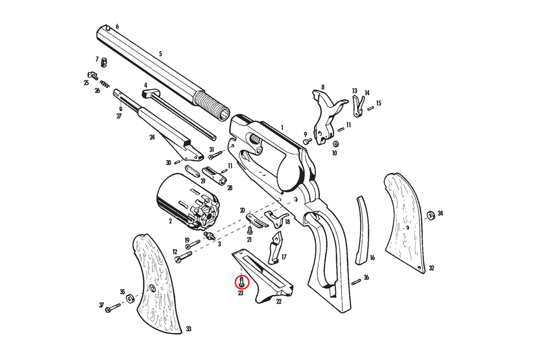 Pietta-replacement-triggerguard-screw-1863-NEW-MODEL-POCKET-revolver-RP6026