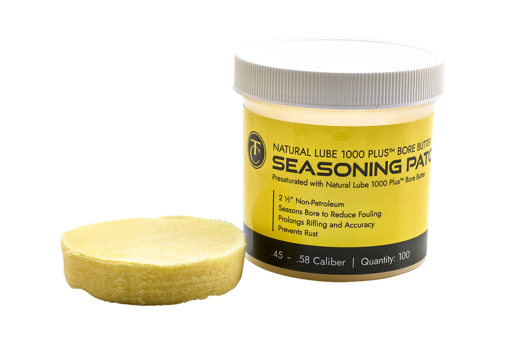 Thompson/Center® Natural Lube 1000 Plus Bore Butter Pre-saturated Seasoning Patches for .45 through .58 Caliber - 9019R