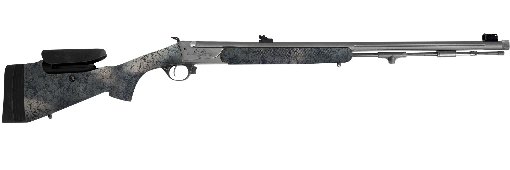 Traditions Pursuit XT Pro - .50 Cal - Synthetic Desert Web Camo Stock - 26" Tungsten Cerakote Barrel - Peep Sight - R746604537WP