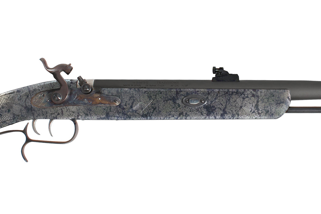 Traditions Shedhorn Muzzleloader - Synthetic Desert Web Camo Stock - Double Set Trigger - Peep Sights - Musket Cap Ignition - Tappered and Fluted 26" Cerakoted Barrel -Pinned Forestock - R3960537WP