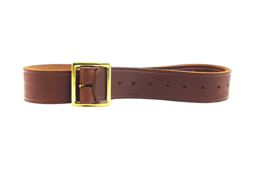 Triple K Walnut Leather Holster Belt with Brass Square Frame Buckle - TK30008