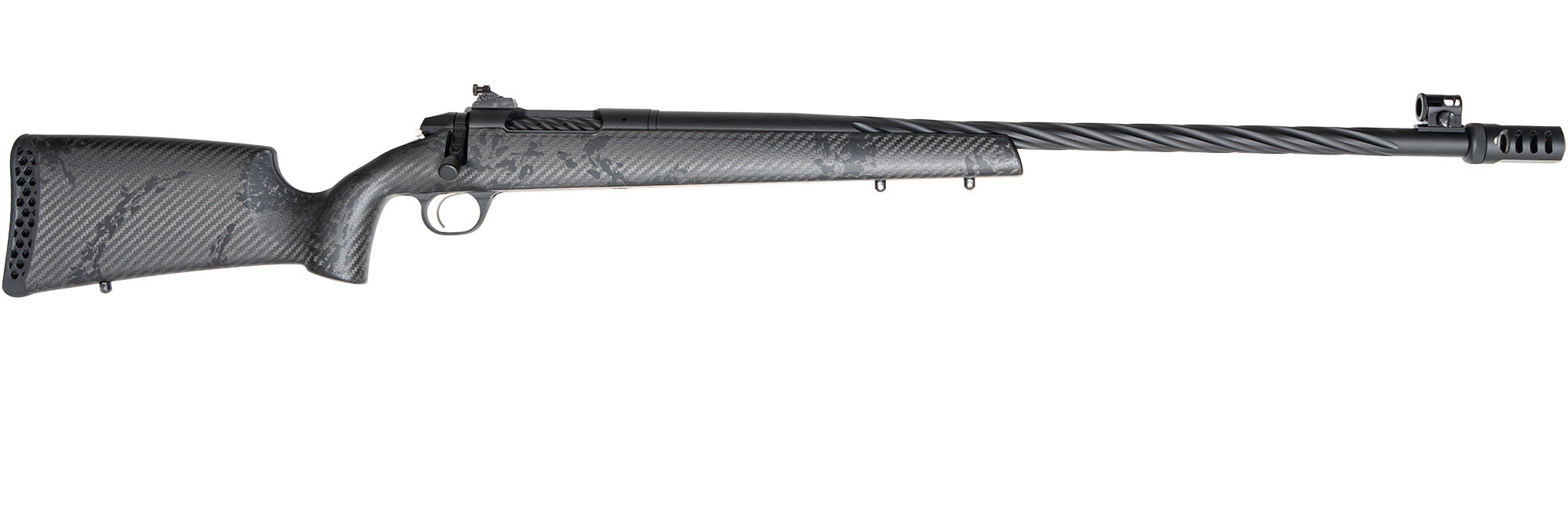 Weatherby 307 MZY Muzzleloader Rifle Graphite Black Cerakote and Peep Sights