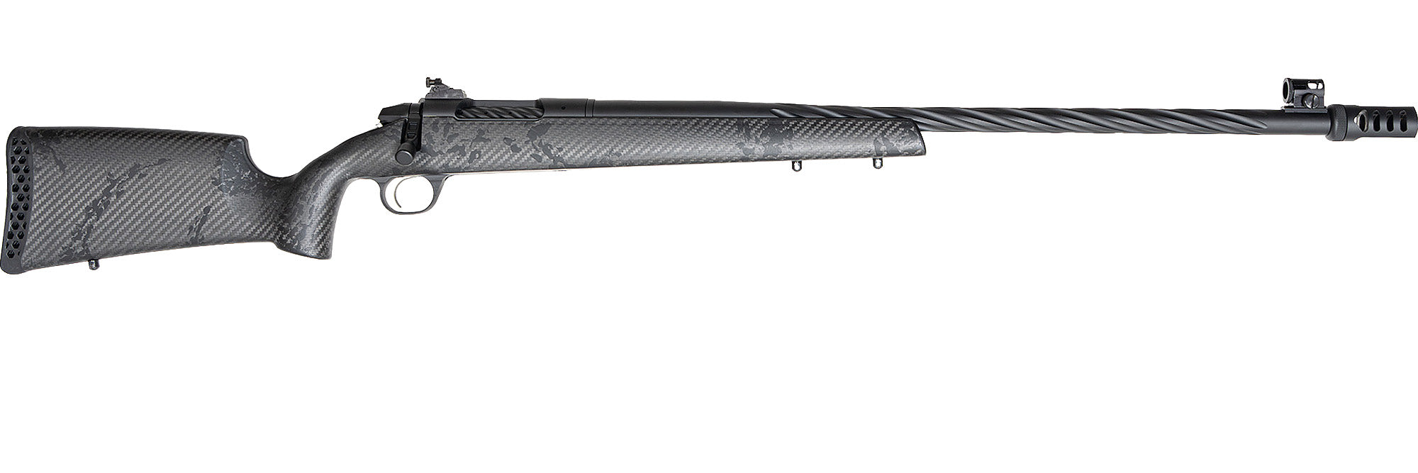 Weatherby 307 MZY Muzzleloader Rifle Graphite Black Cerakote and Peep Sights