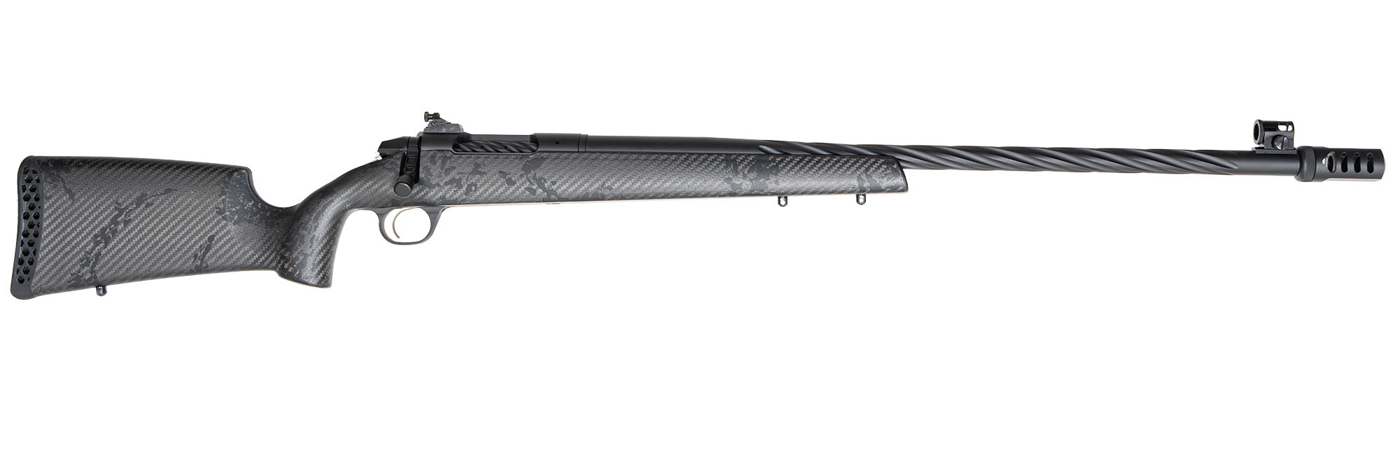 Weatherby 307 MZY Muzzleloader Rifle Graphite Black Cerakote and Peep Sights