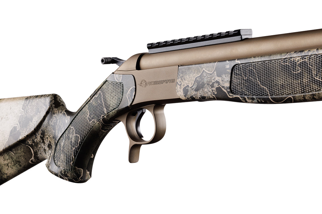 CVA Crossfire Camo & Bronze - Action & Trigger View