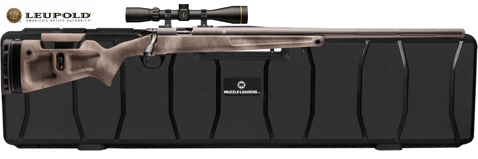 CVA™ Endura PRO Rifle - Leupold™ Scope Package - .45 Caliber Cerakote™ Tungsten & Nitride Threaded Barrel - Desert Camo w/ Black Webbing - PR5030NLC