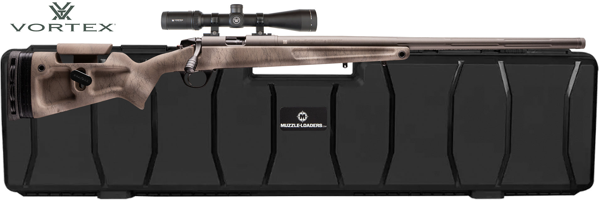 CVA™ Endura PRO Rifle - Vortex™ Viper Scope Combo - .45 Caliber Cerakote™ Tungsten & Nitride Threaded Barrel - Desert Camo w/ Black Webbing - PR5030VSVIP