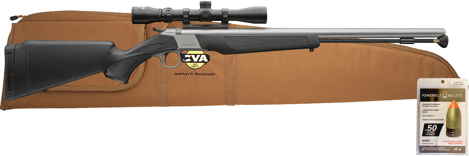 CVA™ Wolf V2 Rifle - Konus™ Scope Combo - PR2117SSCP