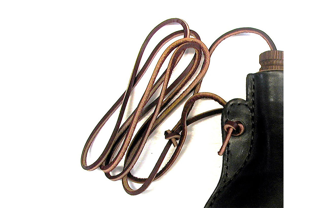 October Country Leather Ball Flask with 72" Shoelace