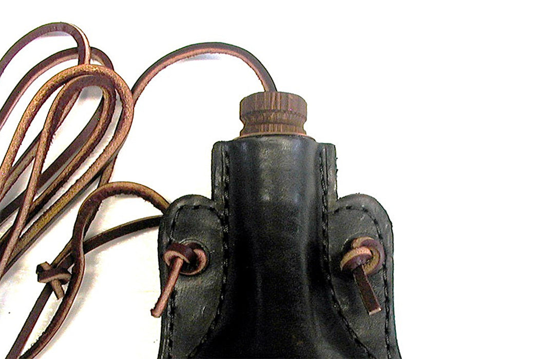 october country leather hard ball flask wood stopper