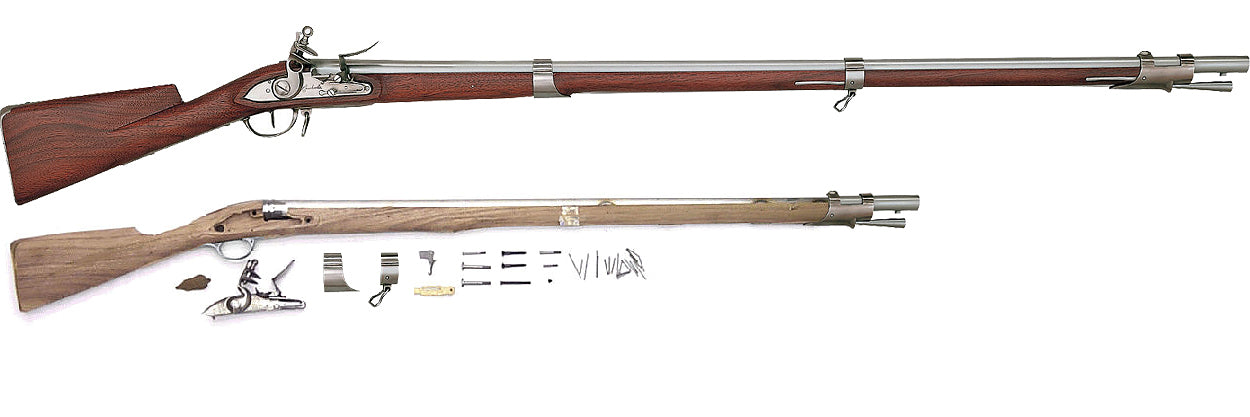 Pedersoli® 1766 Charleville Musket Rifle Kit - .69 Cal 44" Unfinished Walnut Stock - K.255.175