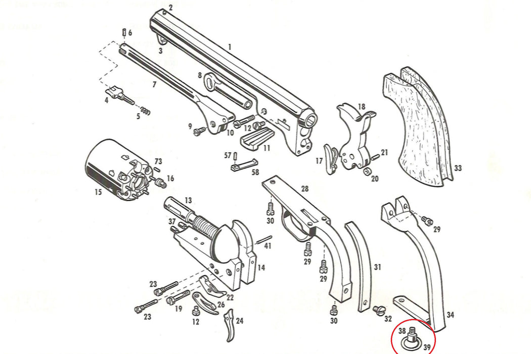 Backstrap Rifle Part Pietta Backstrap Ring Screw | 1851/60/61 | Muzzle-Loaders.com