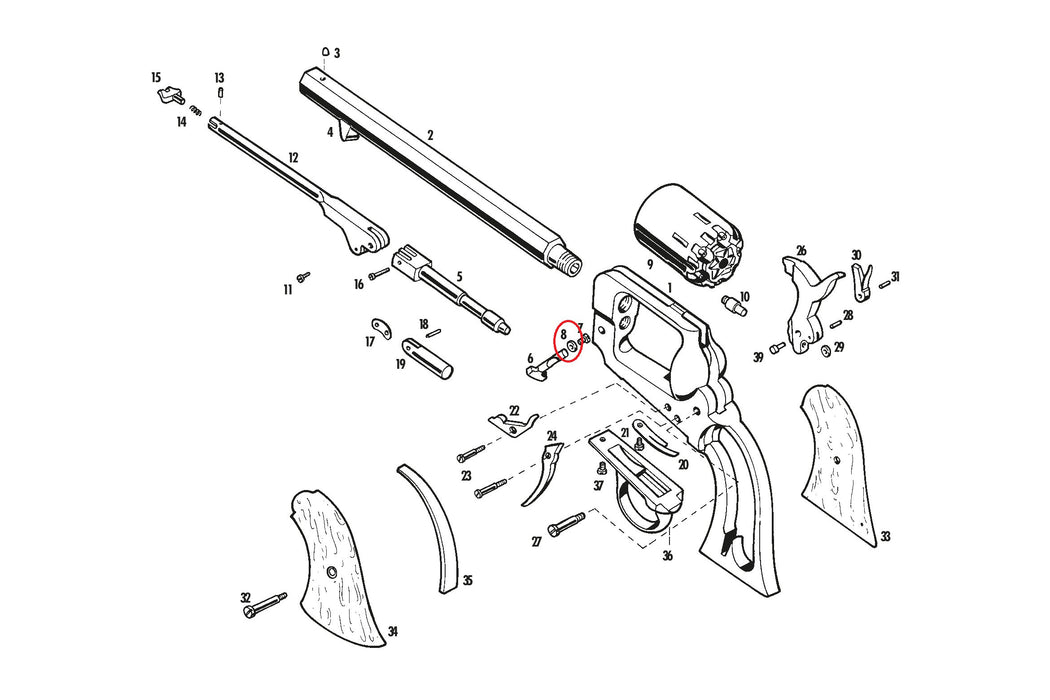 Pietta Cylinder Pin Locking Pin Roller 3913