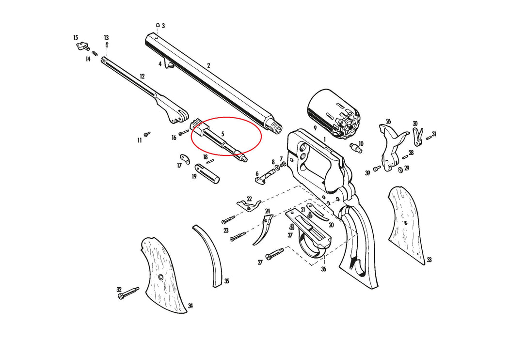 Pietta Finished Cylinder Pin For Spiller & Burr Revolvers