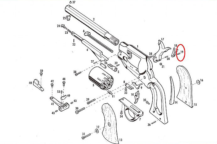 Pietta Hand Screw 450 diagram