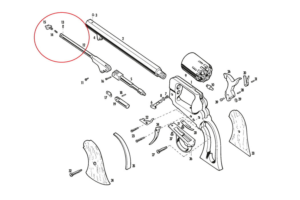 Pietta Complete Loading Lever Assembly For 1862 Spiller & Burr Revolvers