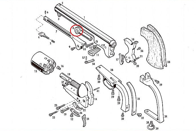 Pietta Plunger For Navy Revolvers 667 diagram